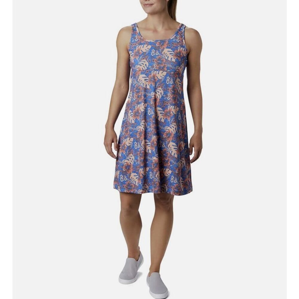 Columbia Womens Stormy Blue Floral OmniFreeze III Dress Sz L